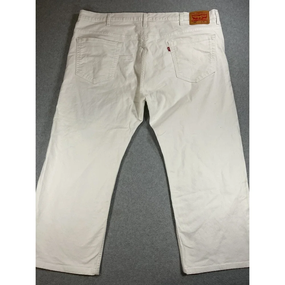 Levis 569 Loose Straight Fit White Denim Jeans Mens 42x32 00569-0164 1642